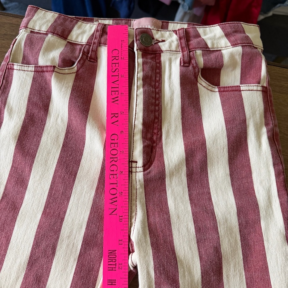 Show Me Your Mumu Berkeley Bell Flare Jeans Red Stripe High Rise 28 - Picture 12 of 12